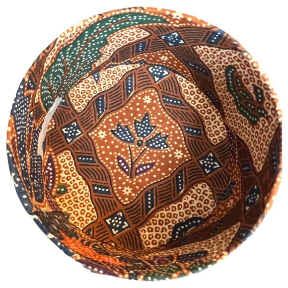 Vtg 1970s Set 12 COASTERS Boho / MCM Batik Fiber Coasters with Lidded Box 3.5" - Picture 12 of 16